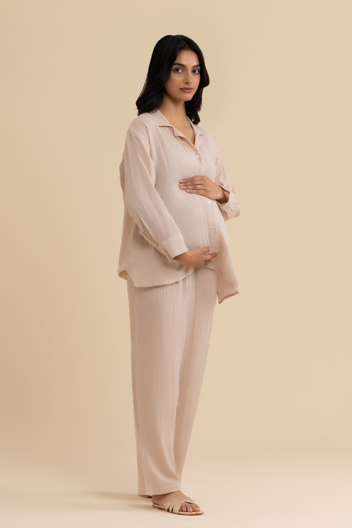 The Studio Set – cotton double gauze co-ord set, view 1