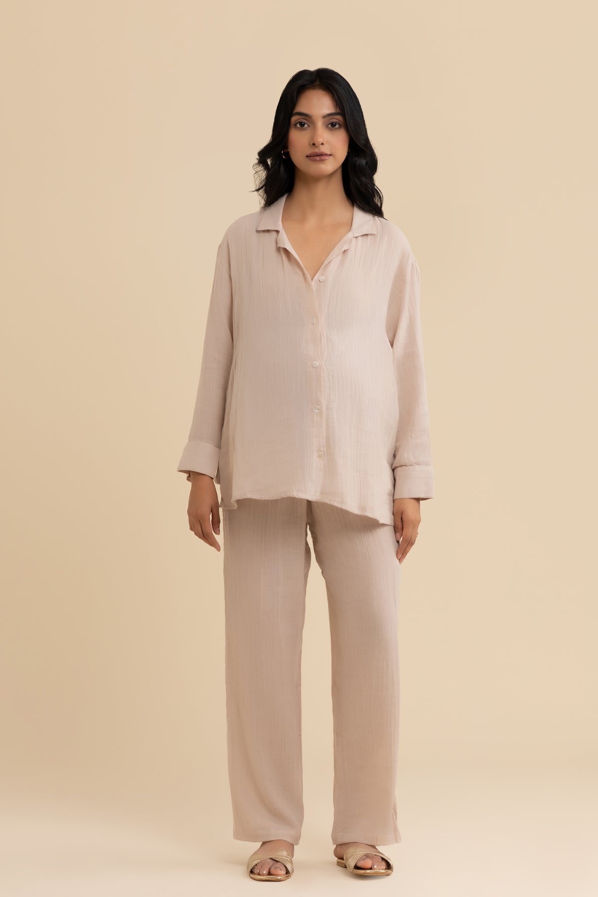 The Studio Set – cotton double gauze co-ord set, view 2