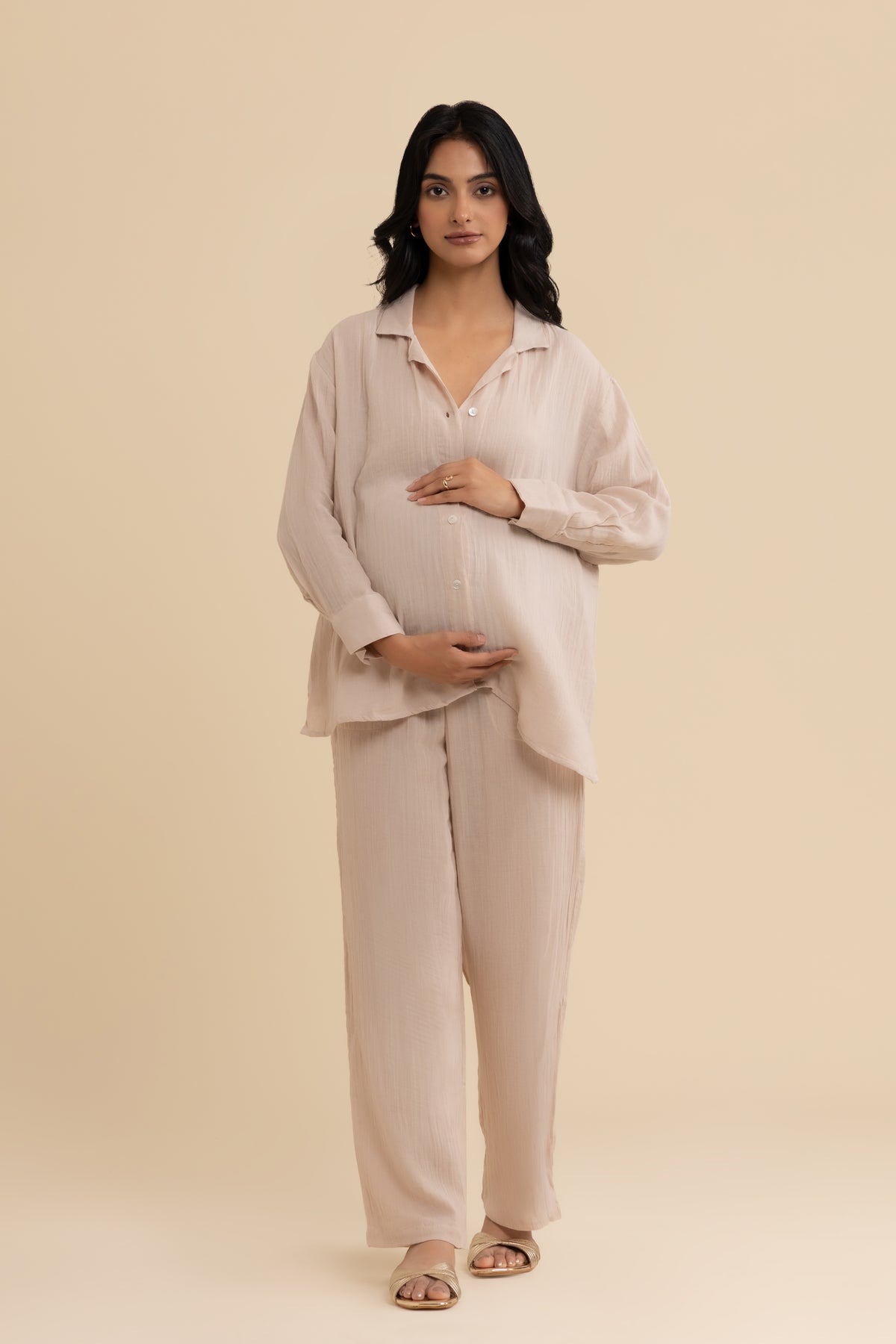The Studio Set – cotton double gauze co-ord set, view 4