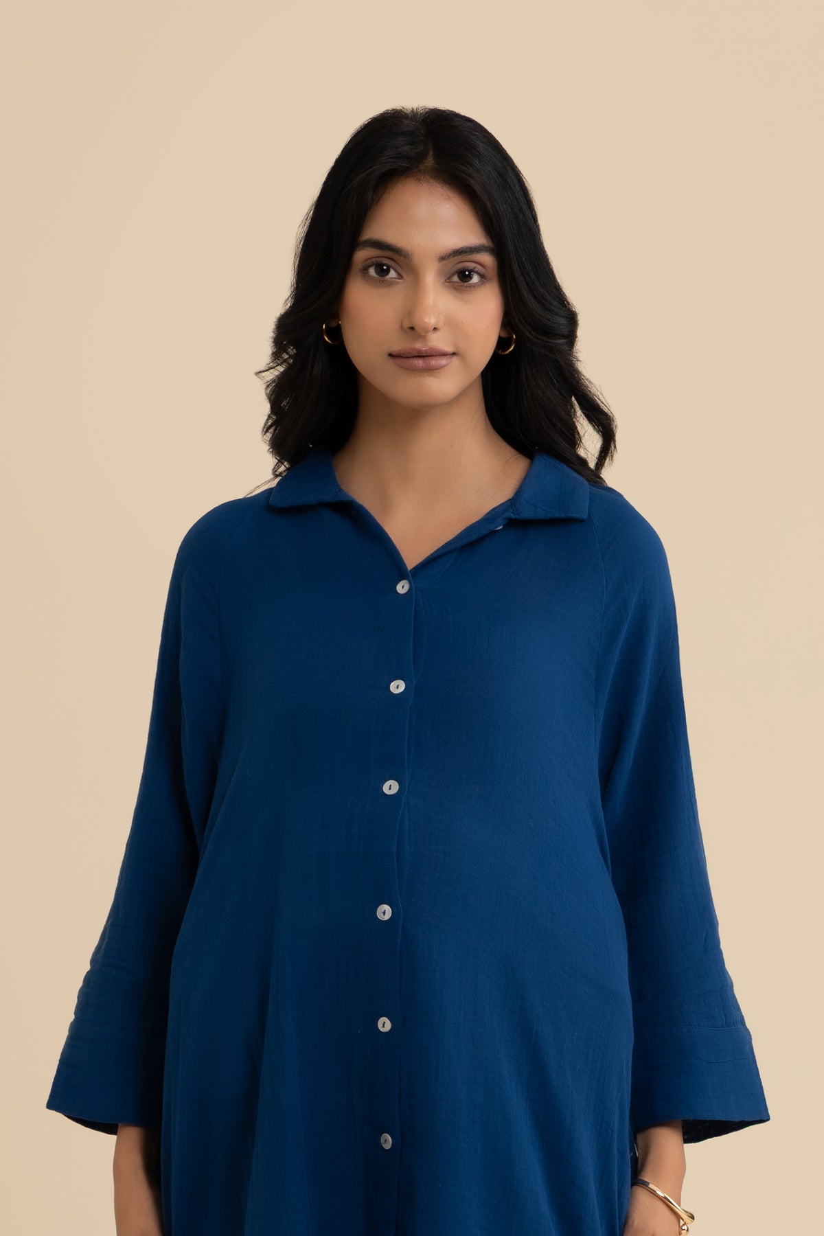 The Midnight Dress – Deep blue cotton dress, view 7