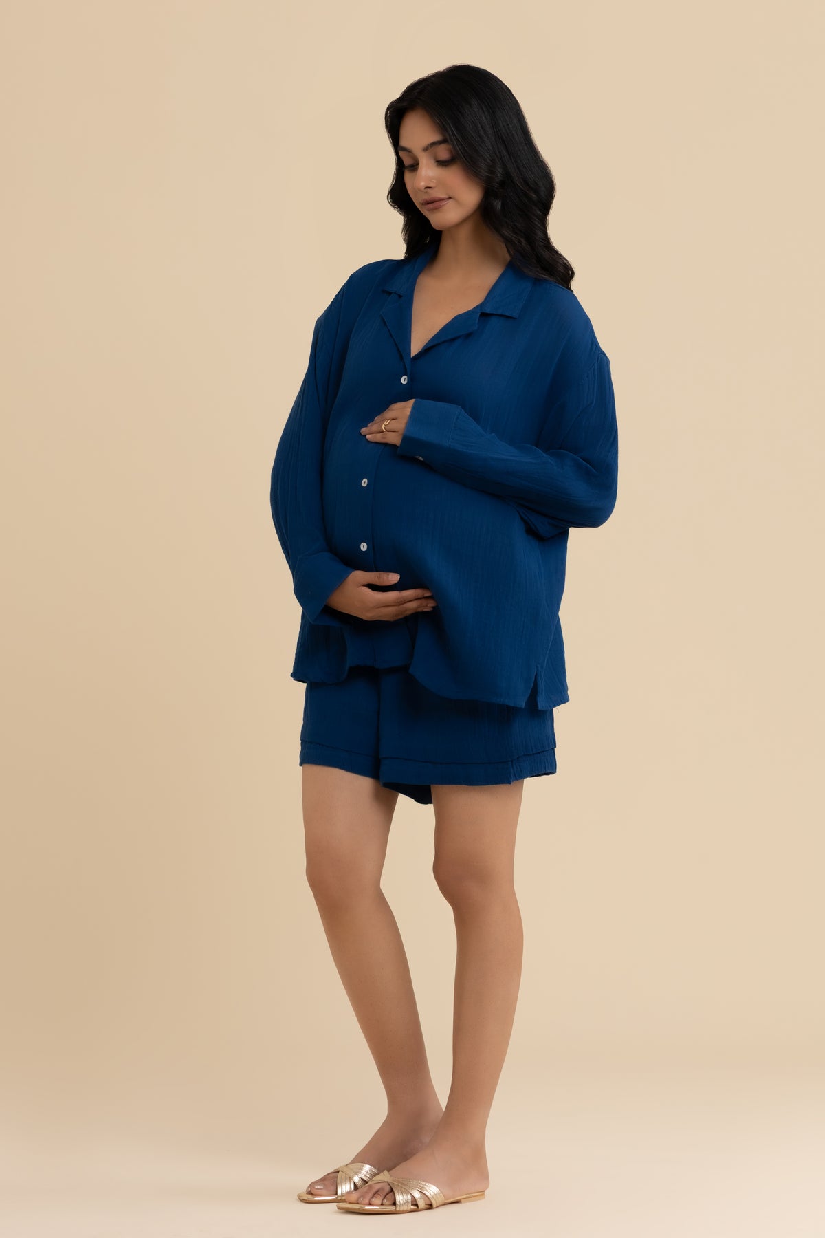 The Midnight Set – cotton double gauze co-ord set, view 1