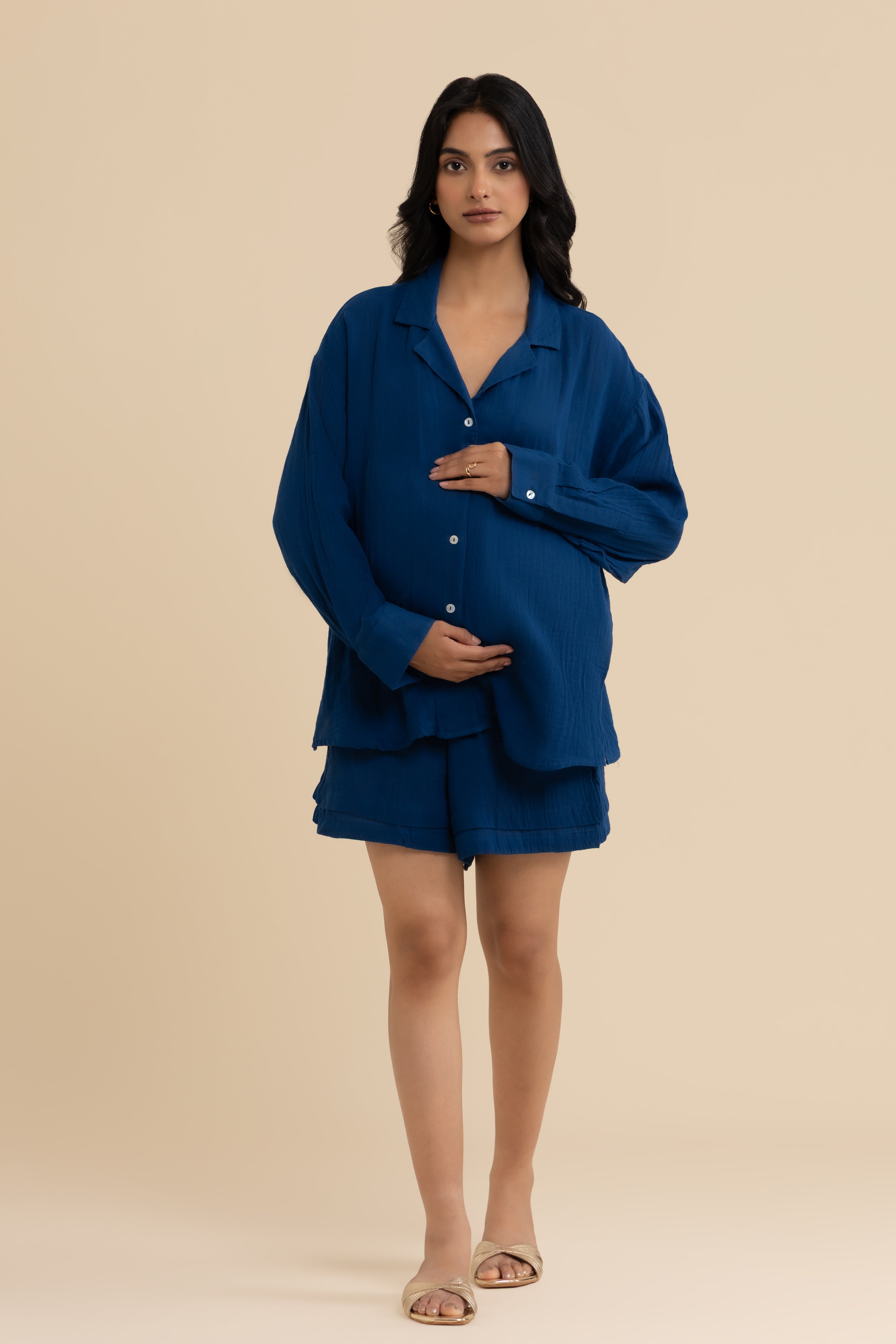 The Midnight Set – cotton double gauze co-ord set, view 2