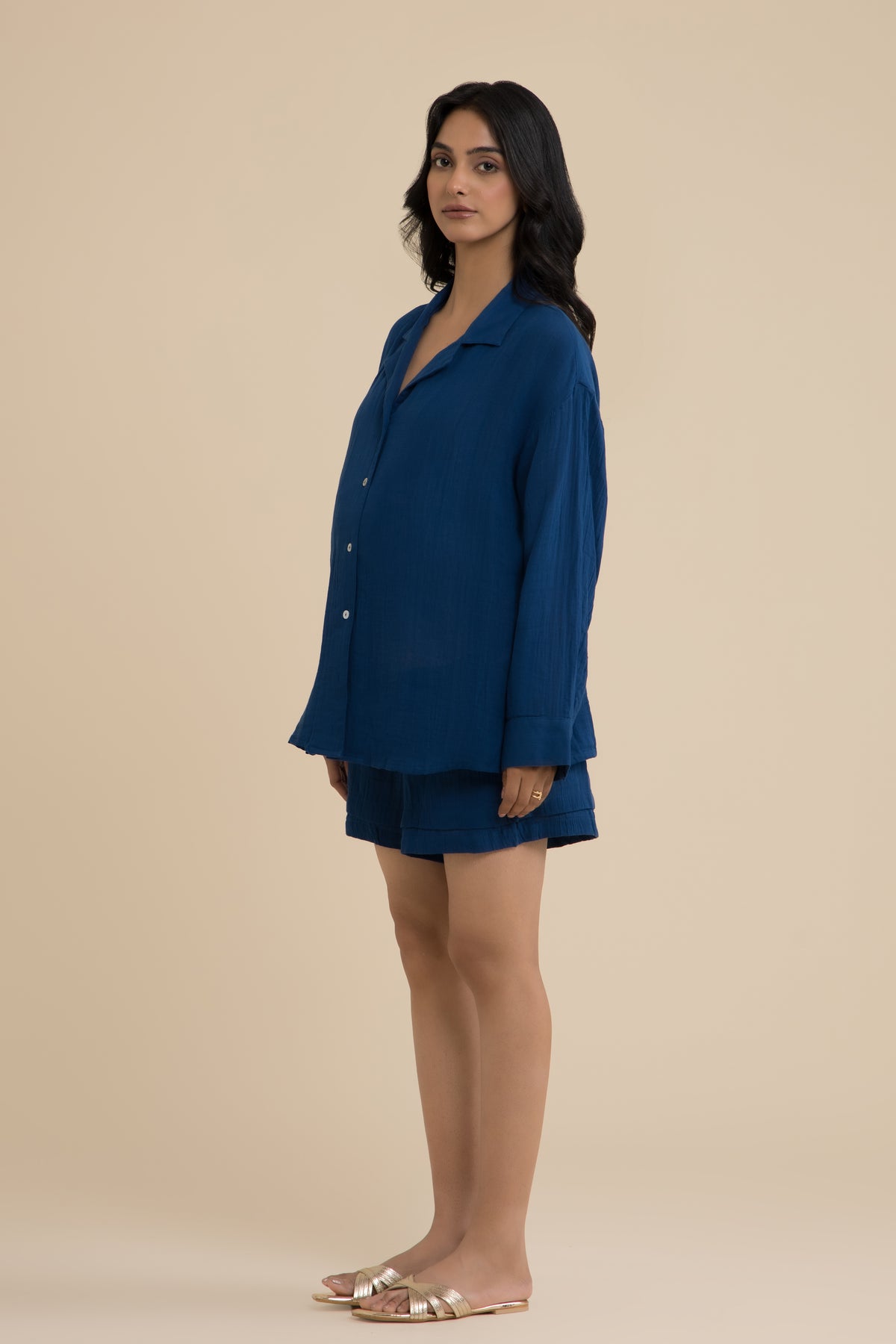 The Midnight Set – cotton double gauze co-ord set, view 3