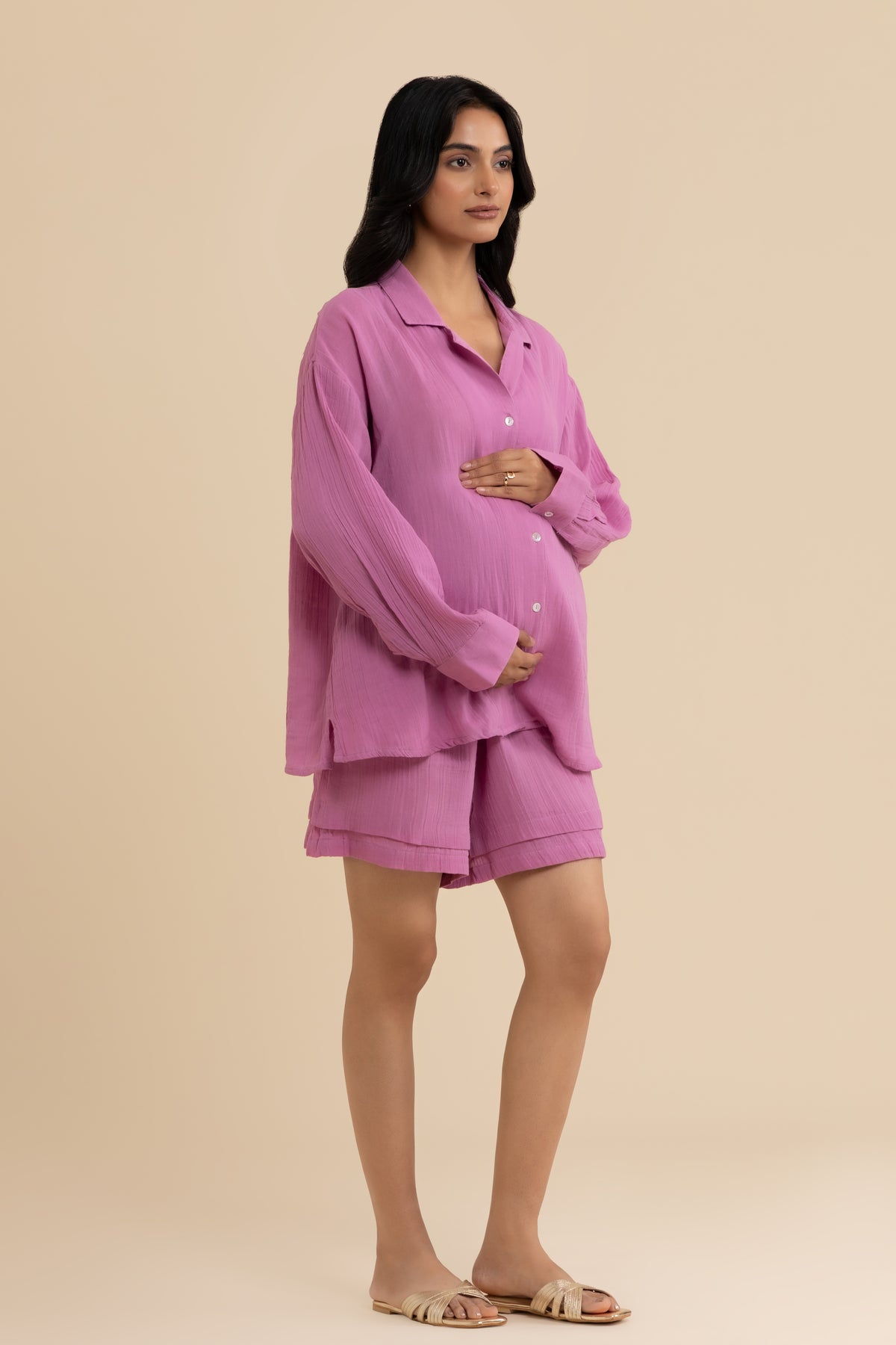 The Blush Bloom Set – cotton double gauze co-ord set, view 3