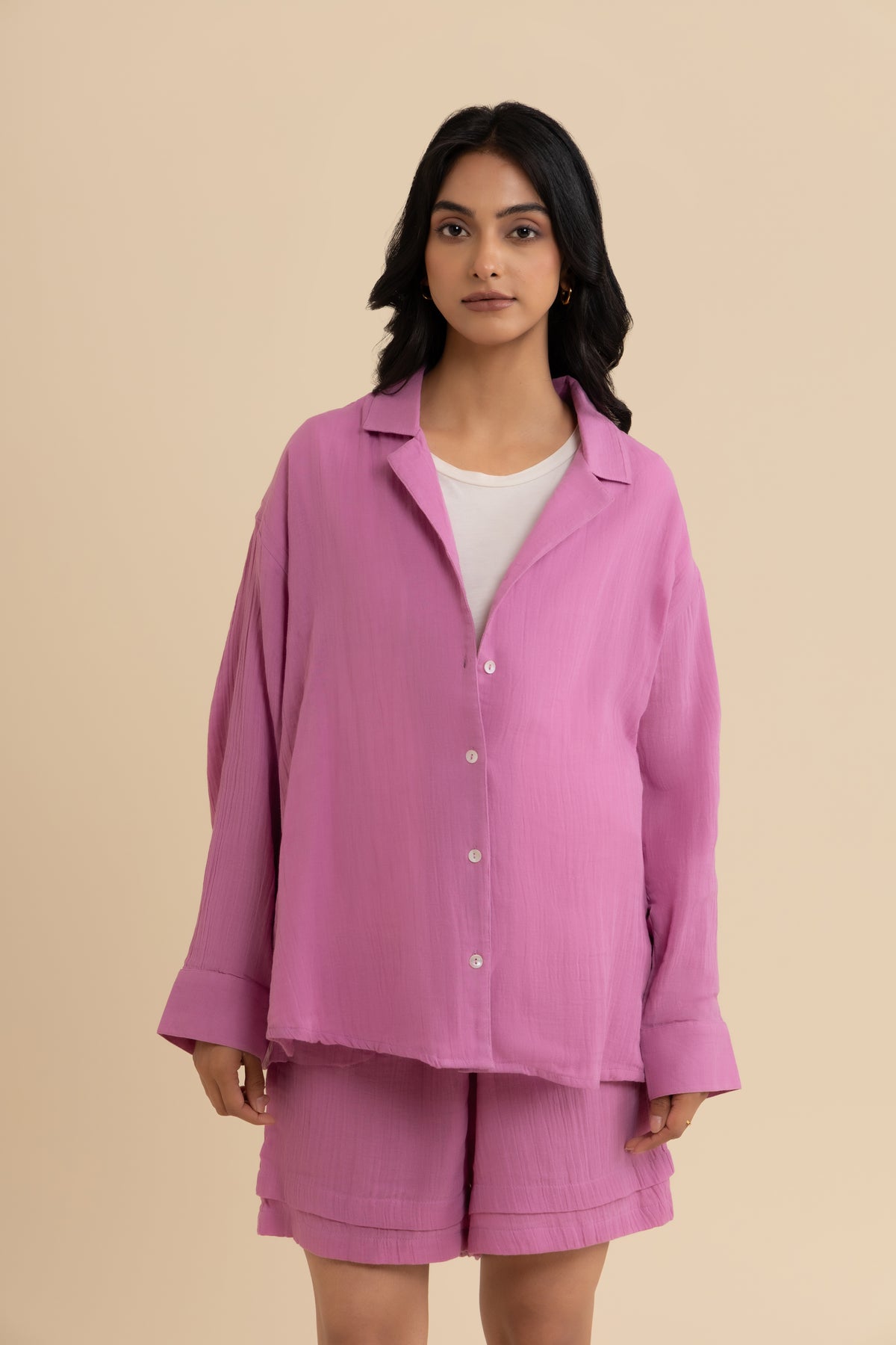 The Blush Bloom Set – cotton double gauze co-ord set, view 1