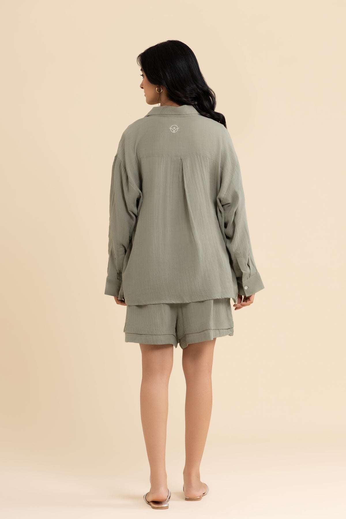 The Sage Set – cotton double gauze co-ord set, view 9