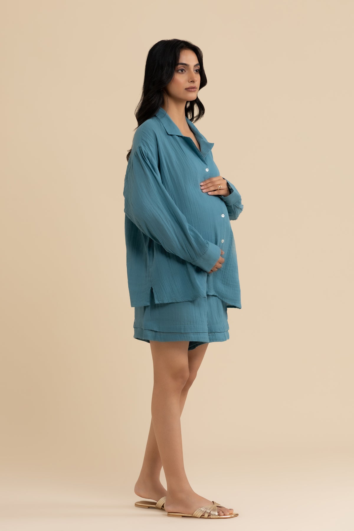 The Sea Breeze Set – cotton double gauze co-ord set, view 2