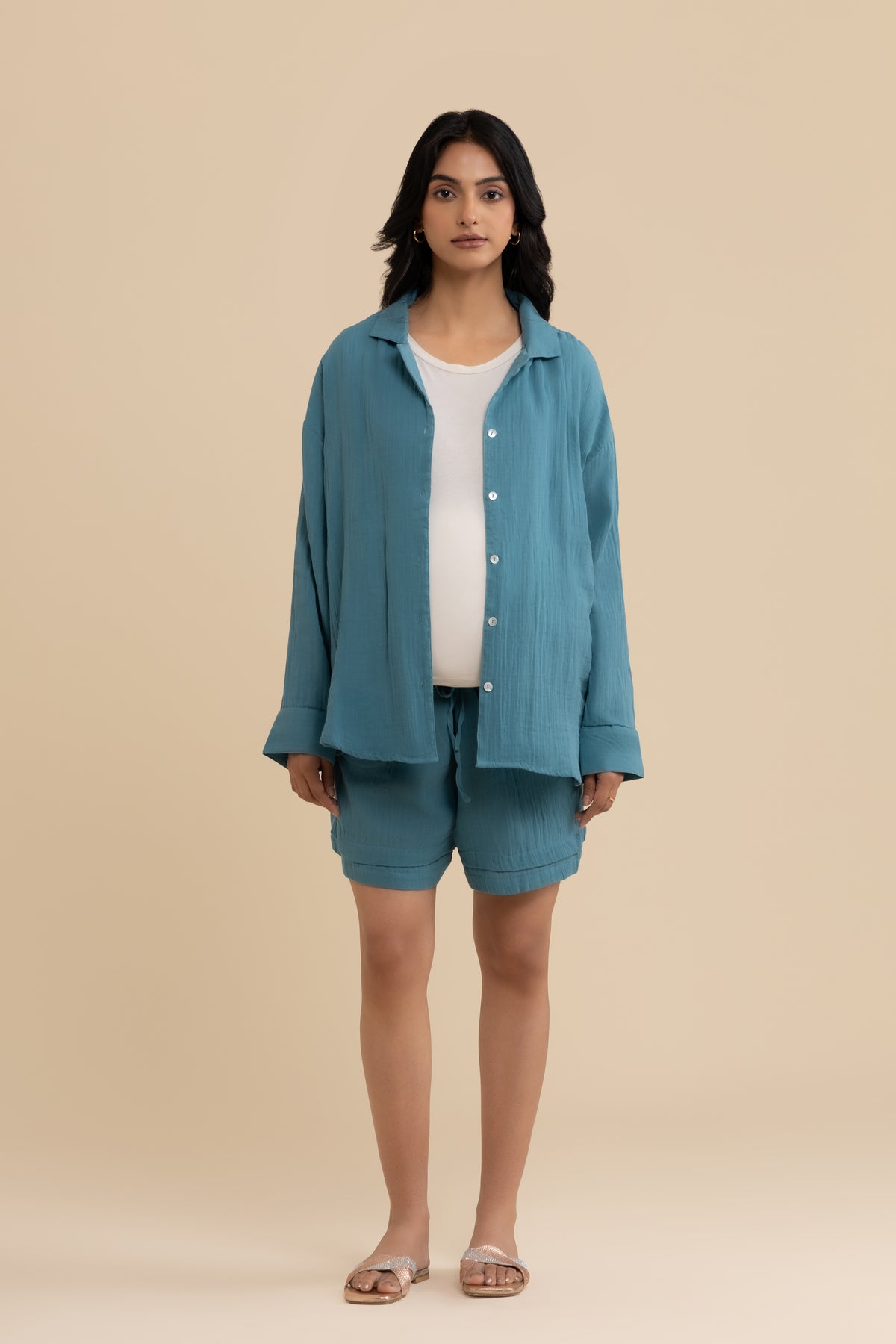 The Sea Breeze Set – cotton double gauze co-ord set, view 7