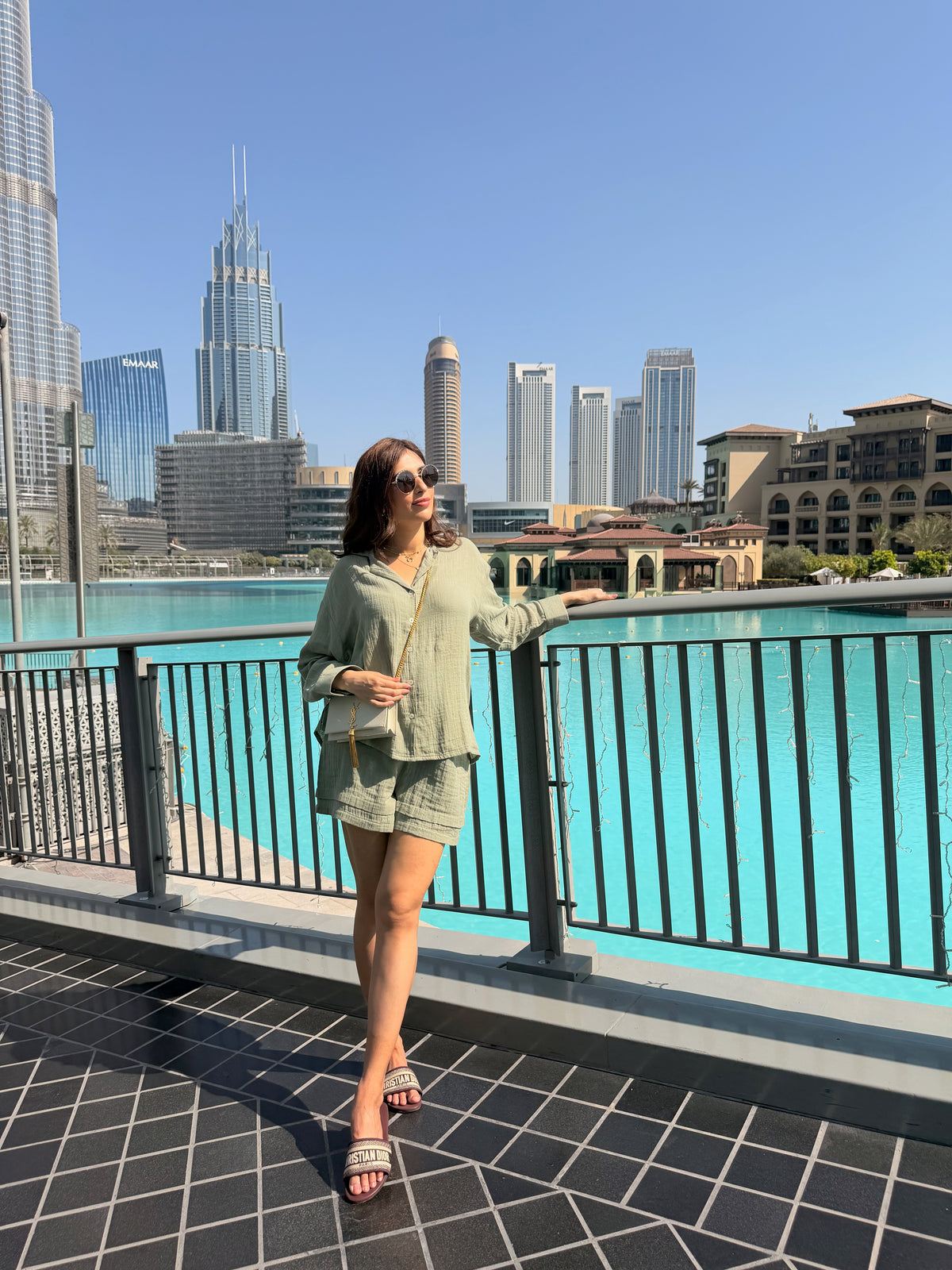 The Sage Set – cotton double gauze co-ord set, view 5