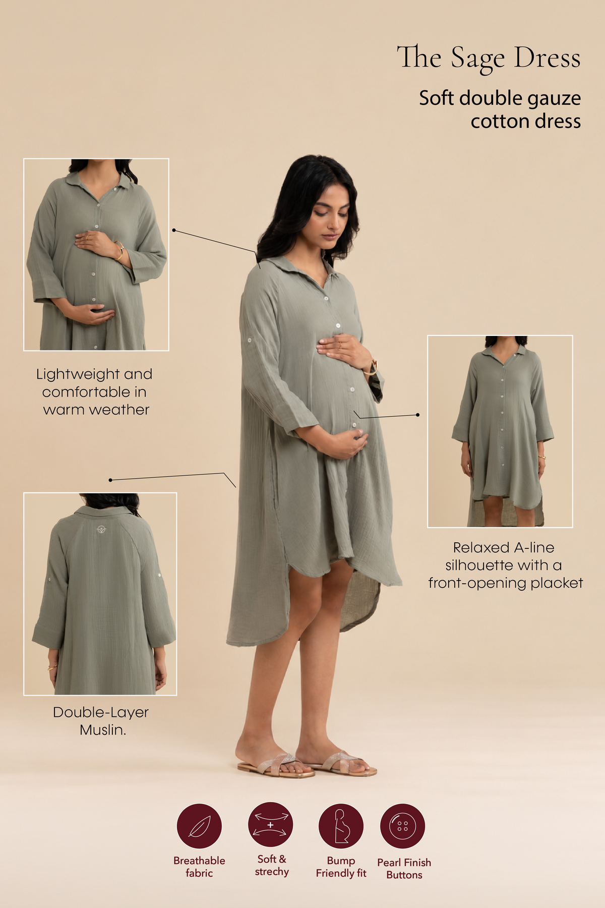 The Sage Dress – cotton dress, view 3