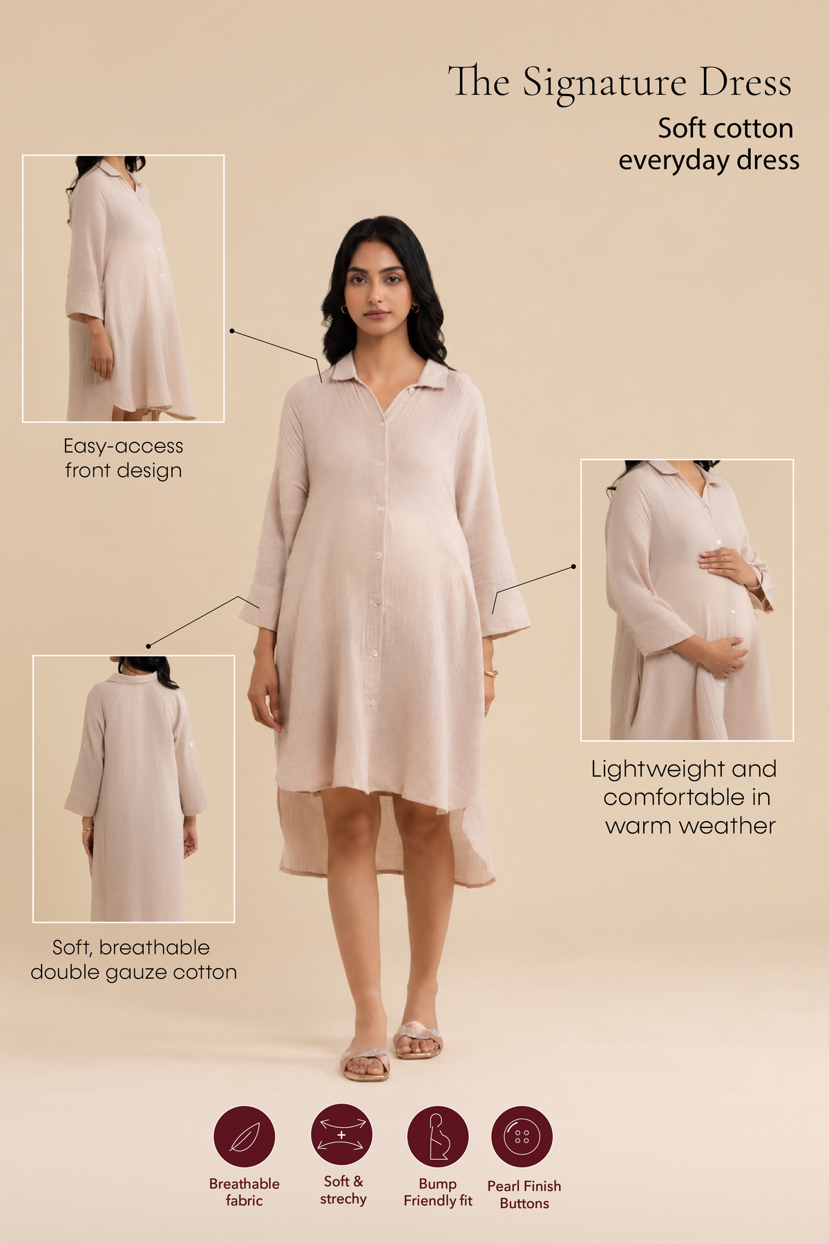 The Signature Dress – cotton dress, view 3
